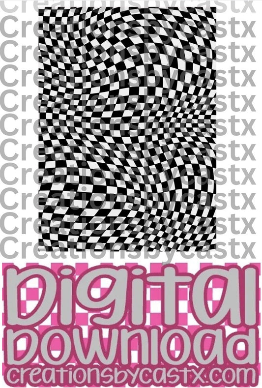 Black White Wavy Checkered Digital Download