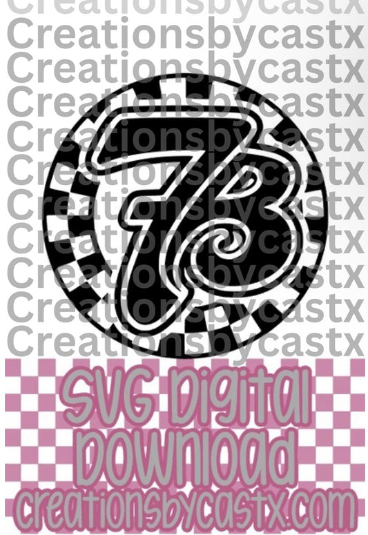 7B Checkered Circle SVG