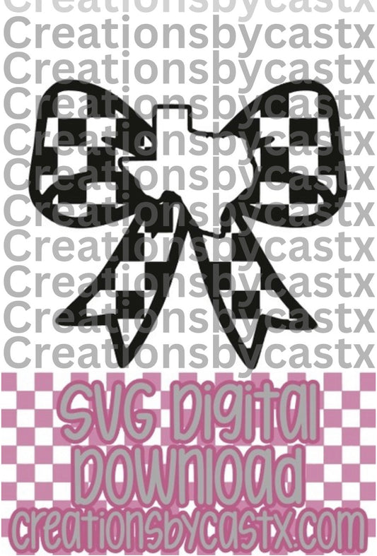 Checkered Bow w/Texas SVG