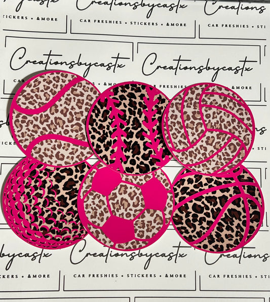 Mix Sports Balls Leopard Round Cardstock