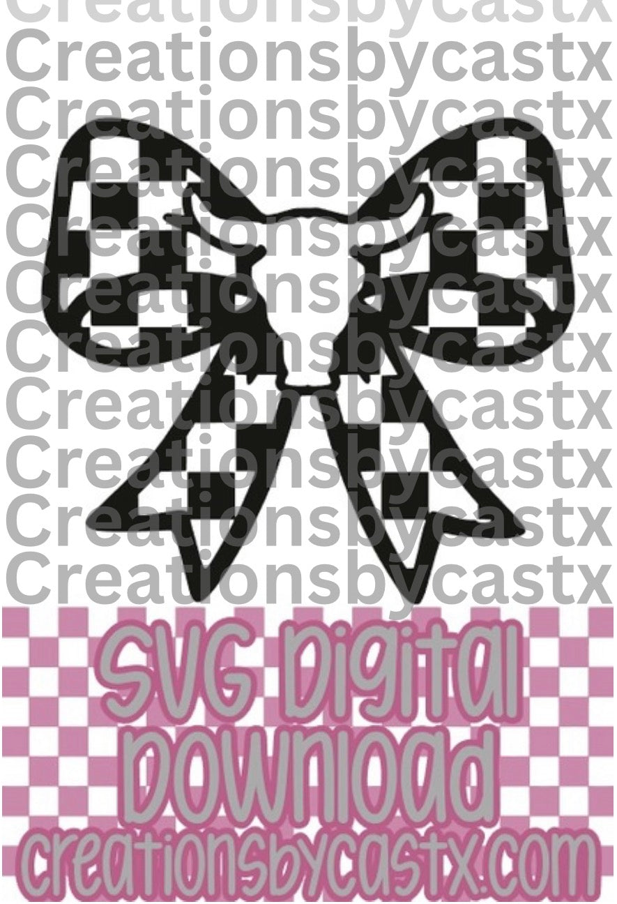 Bull Checkered Bow SVG