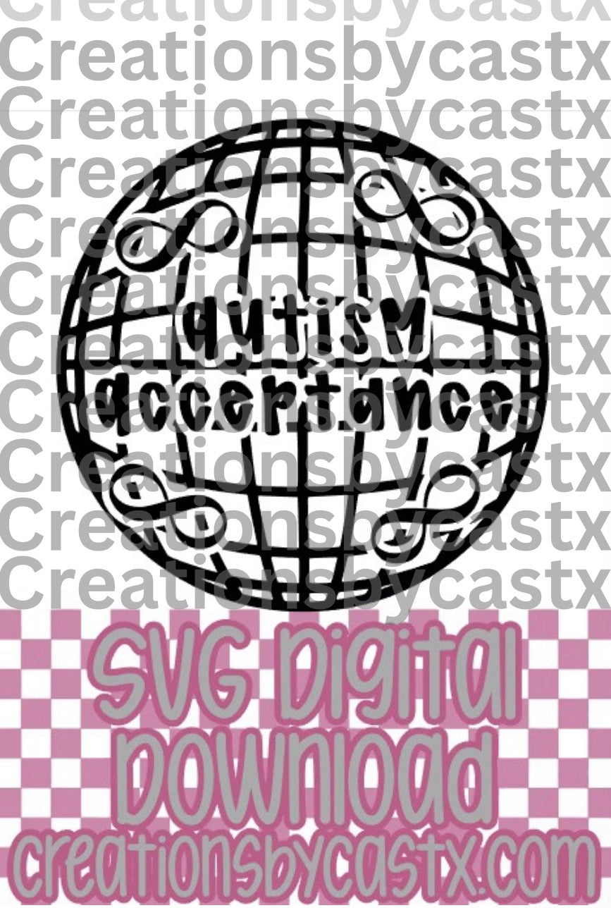 Autism Acceptance Disco SVG