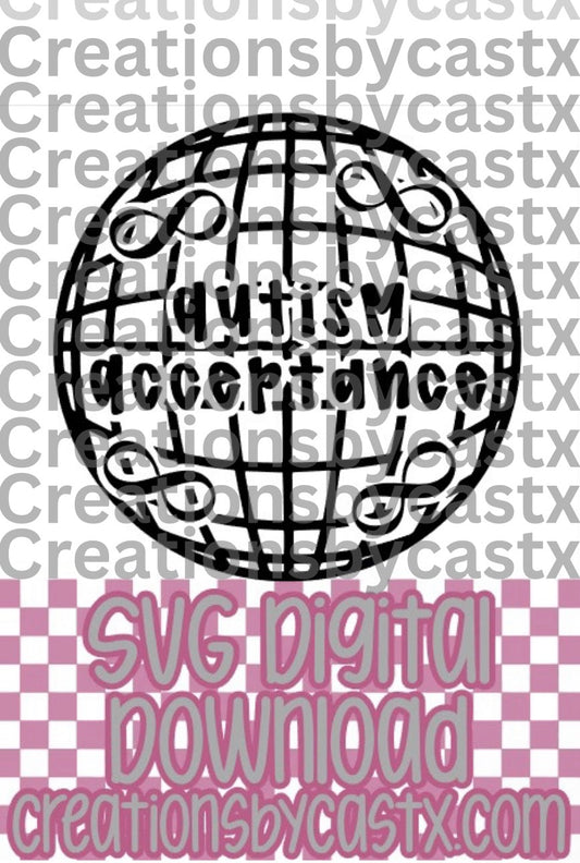 Autism Acceptance Disco SVG