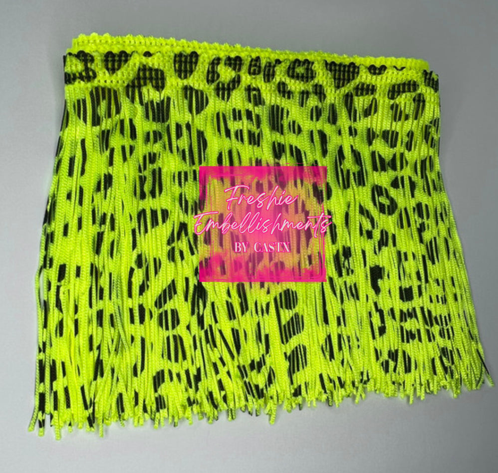 Neon Yellow Leopard Fringe