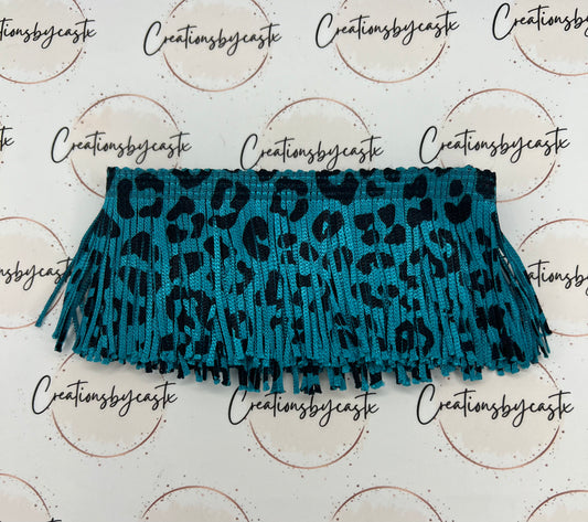 Turquoise Leopard 2in Fringe