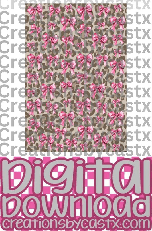 Brown Leopard w/Bows Digital Download