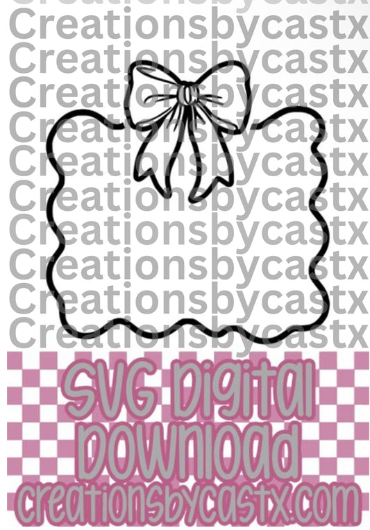 Frame w Bow for Cardstock SVG