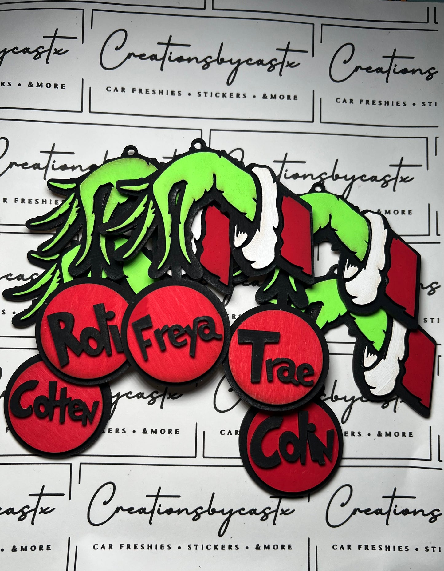 Green Hand Name Tag