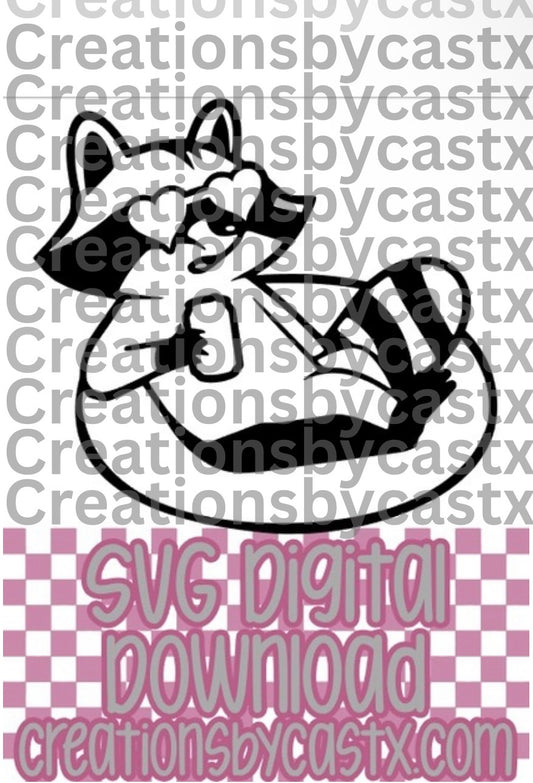Racoon on Float SVG