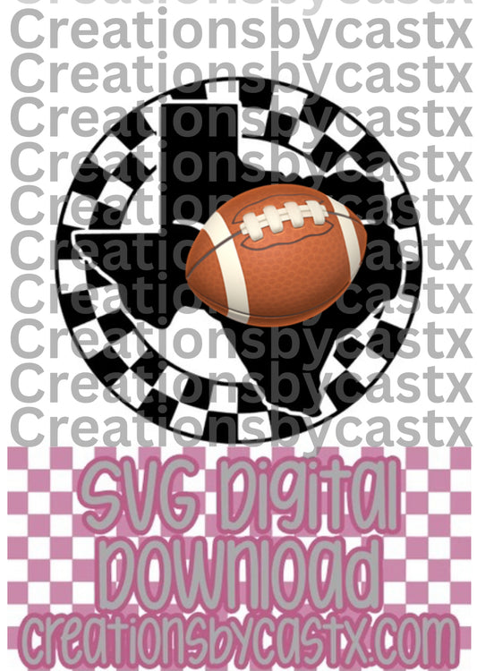 TX LH Checkered Circle SVG