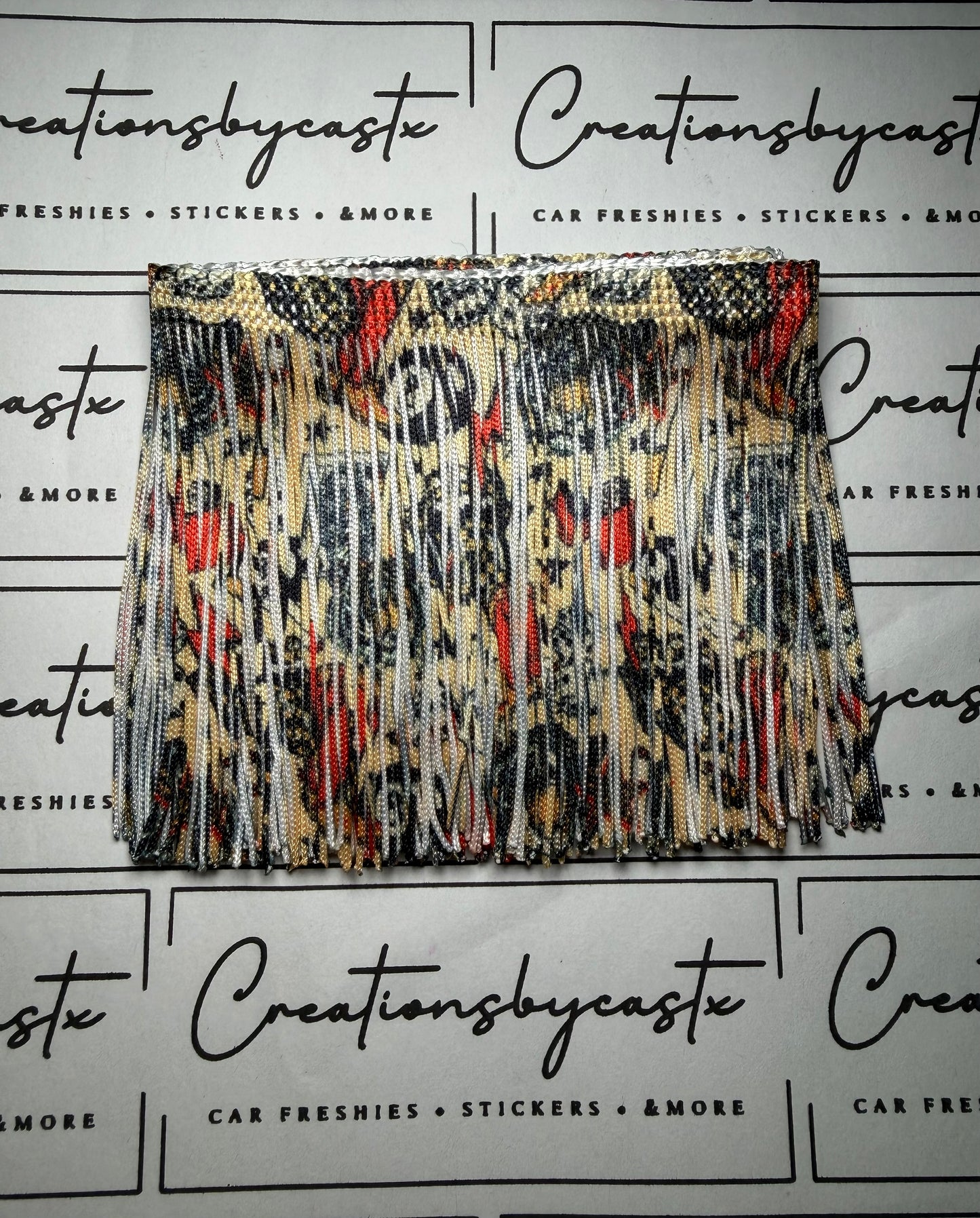 Tan Tiger Printed Fringe