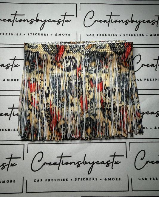 Tan Tiger Printed Fringe