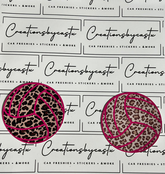 Volley Ball Leopard Round Cardstock
