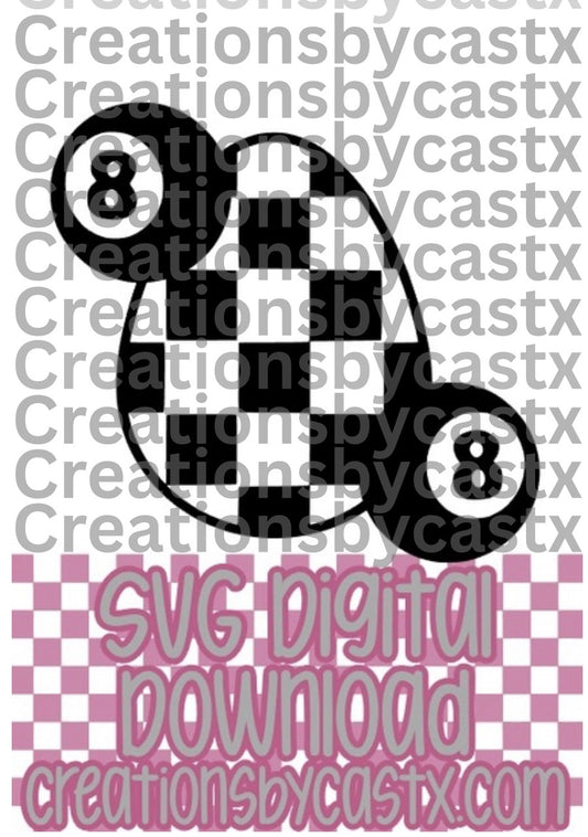 8 Ball Checkered Egg SVG (NO OUTLINE)