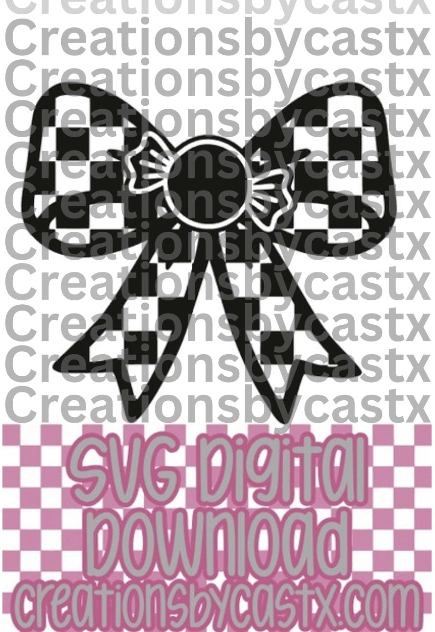 Checkered Bow w/Candy SVG