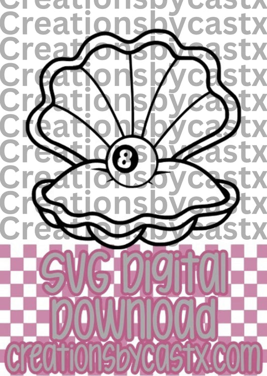 Clam 8 Ball SVG