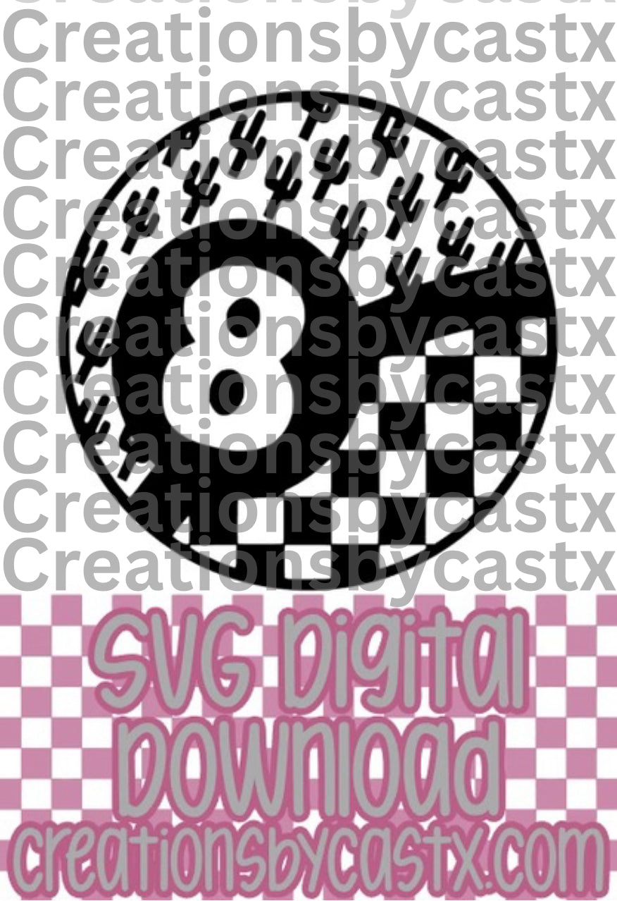 Cactus Checkered 8 Ball SVG