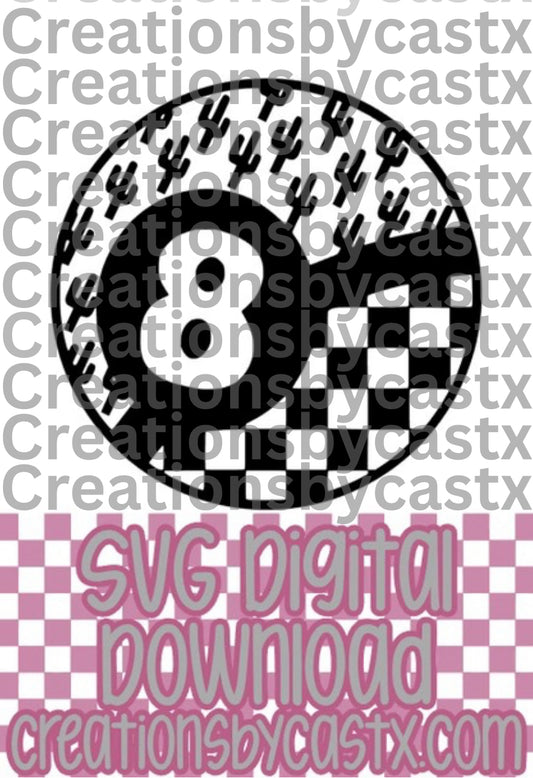 Cactus Checkered 8 Ball SVG