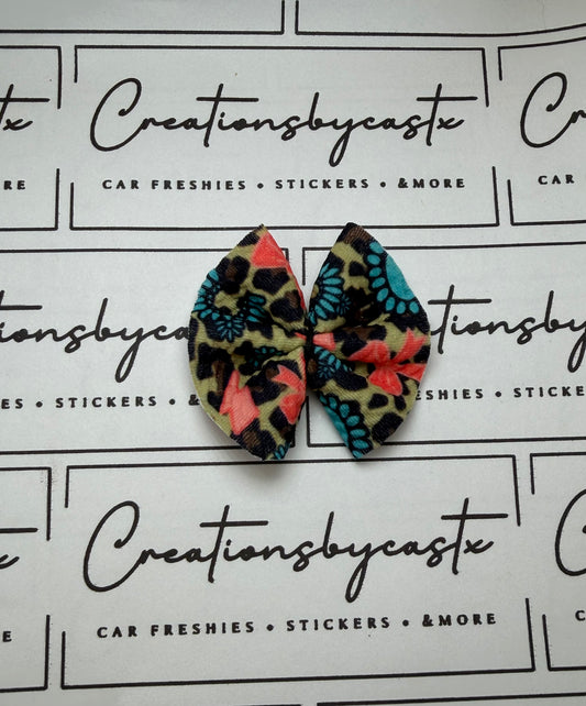 Leopard Bow Concho Freshie Bow