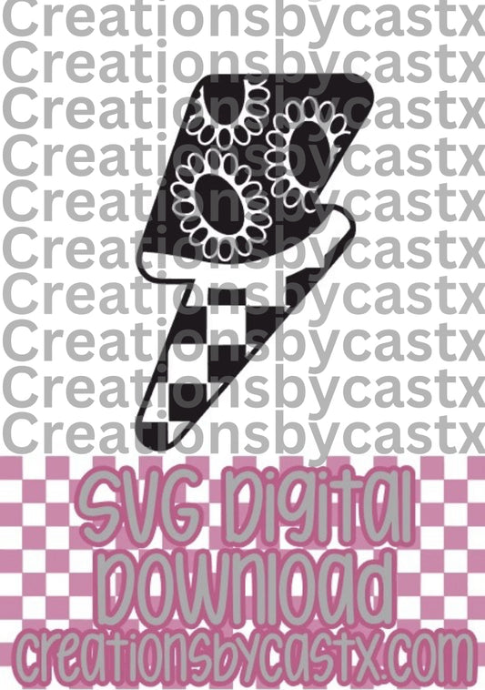 Checkered Concho Bolt SVG
