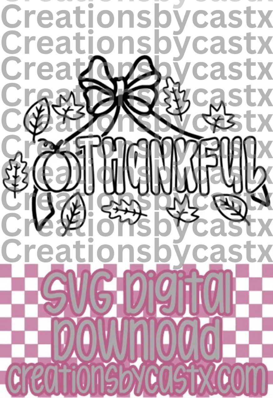 Thankful w Bow SVG