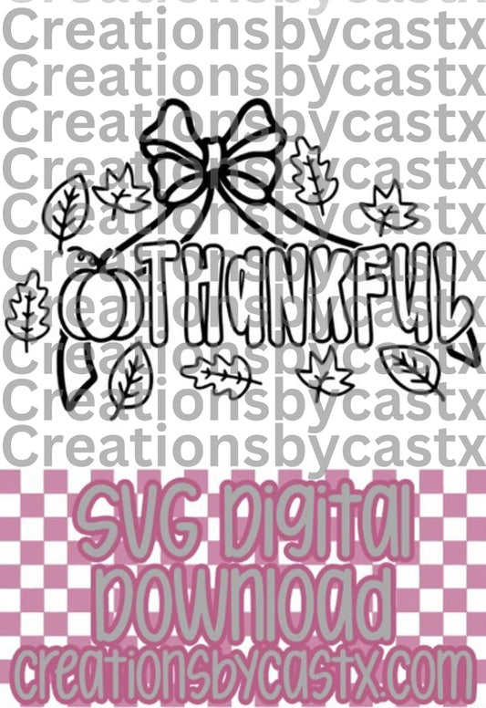 Thankful w Bow SVG