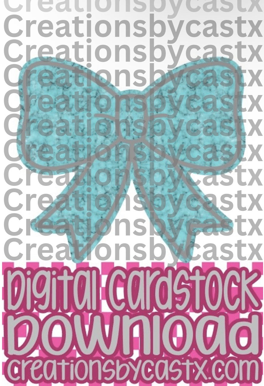 CBC Turquoise Bow Digital Cardstock