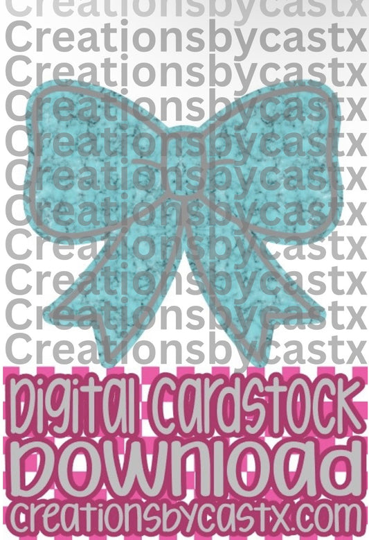 CBC Turquoise Bow Digital Cardstock
