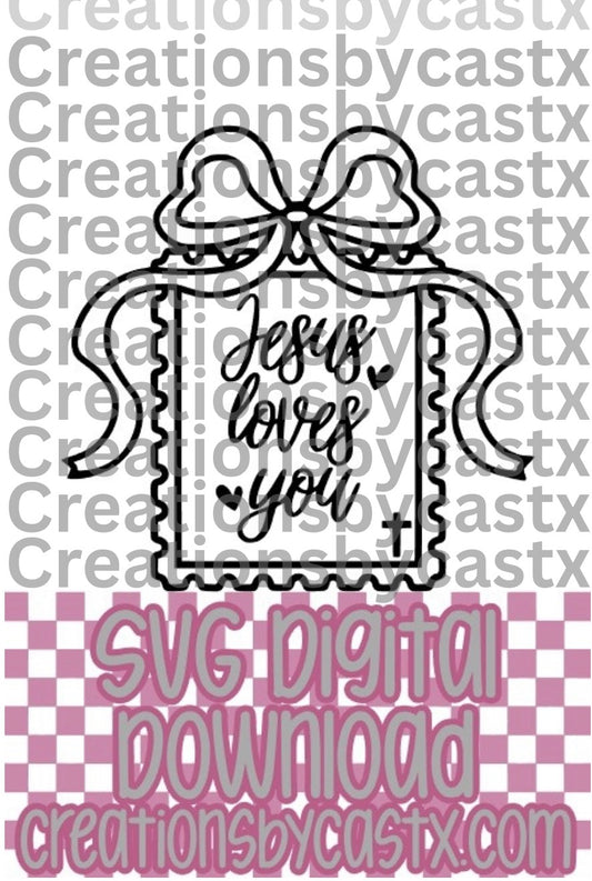 Jesus Loves You Stamp SVG