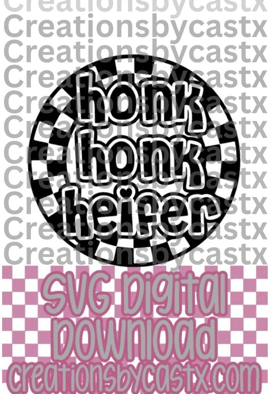 Honk Honk Checkered Circle SVG