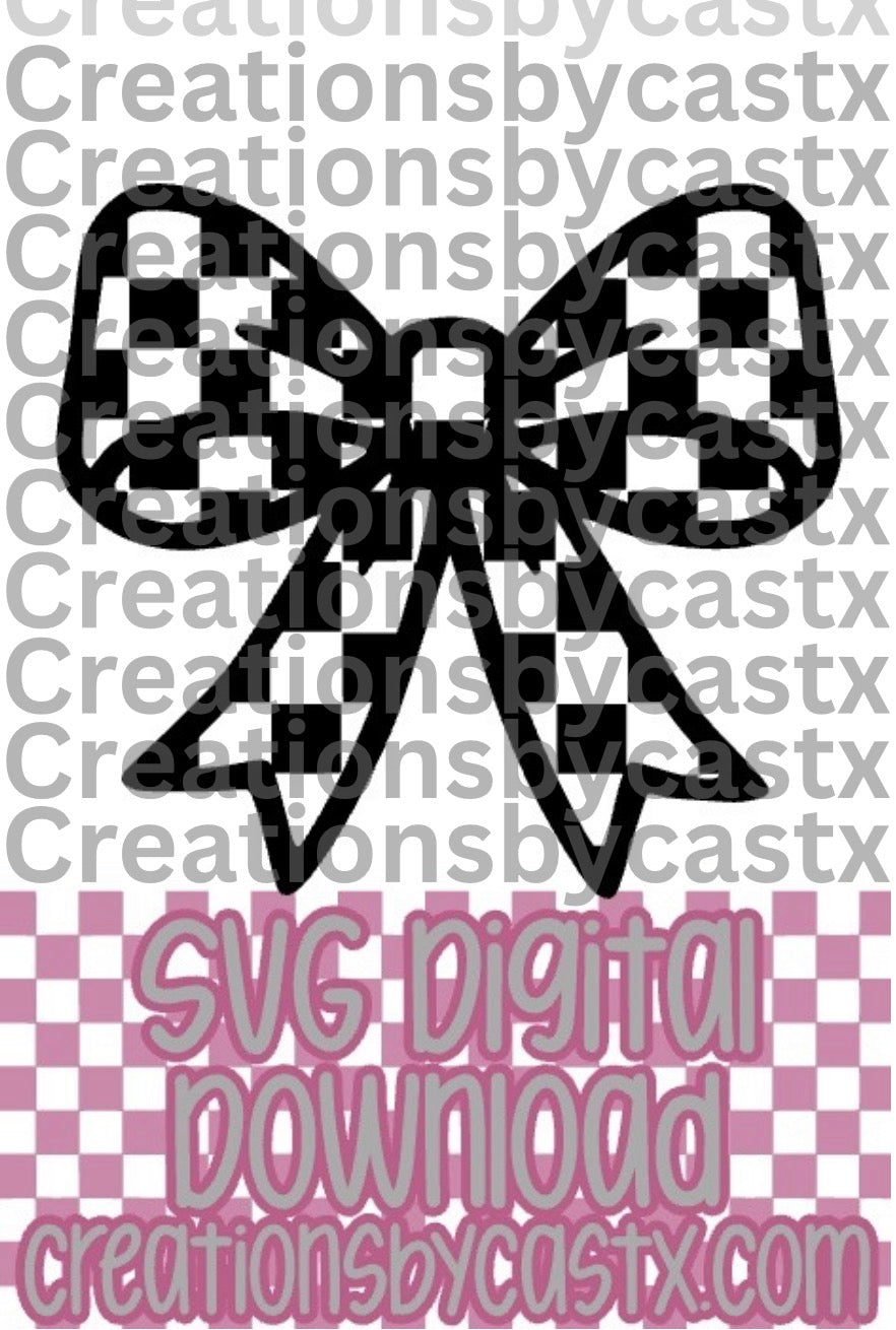 Checkered Bow SVG
