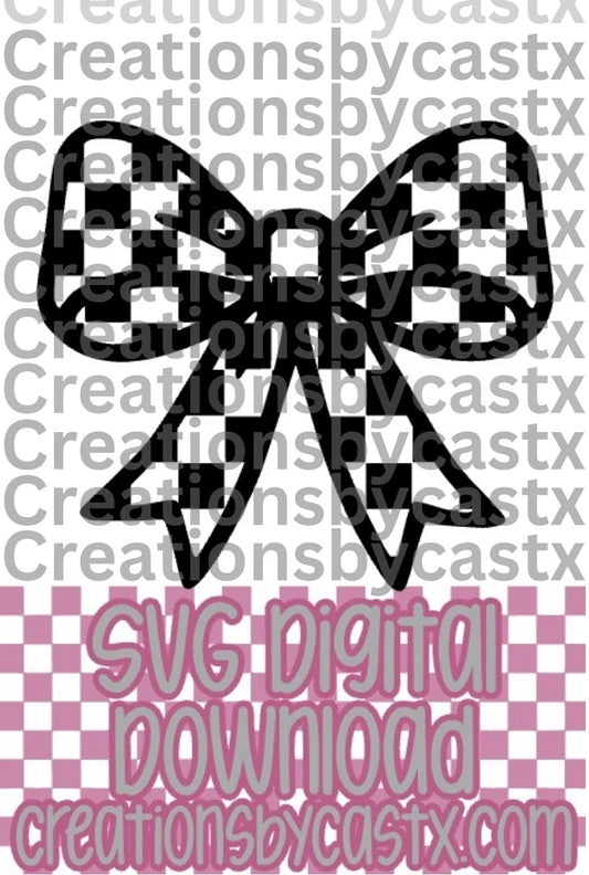 Checkered Bow SVG