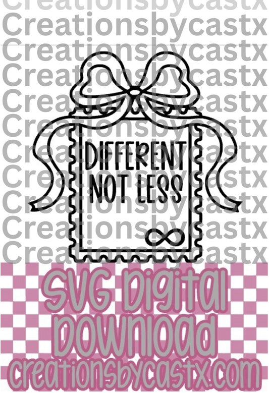 Different Not Less Stamp SVG (autism)