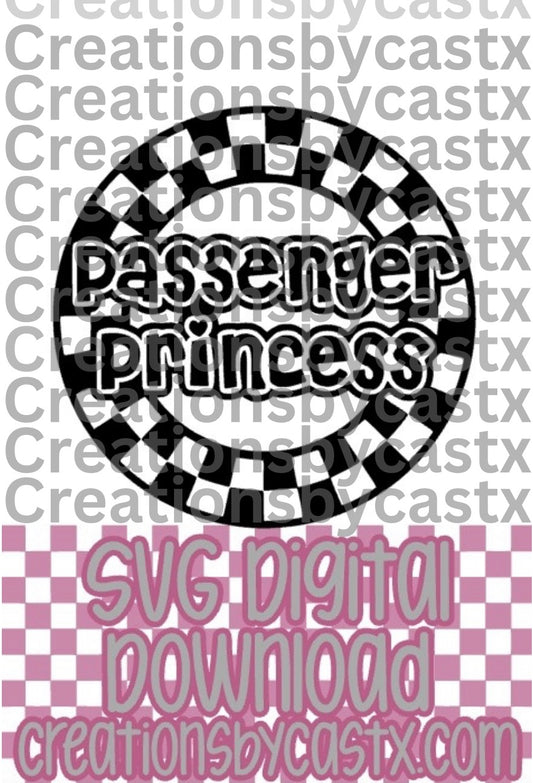 Passenger Princess Checkered Circle SVG