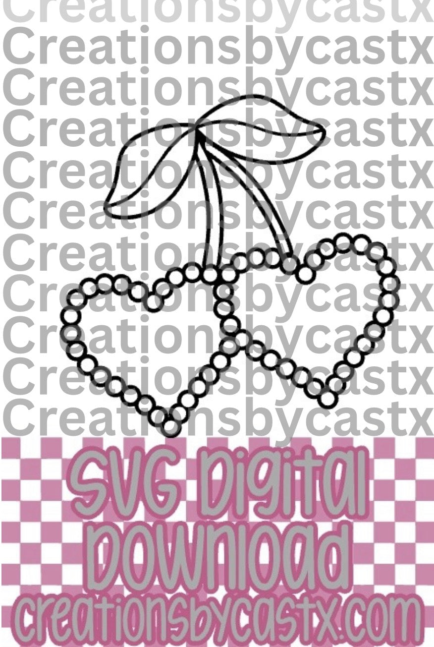 Heart Jewelry Cherries SVG