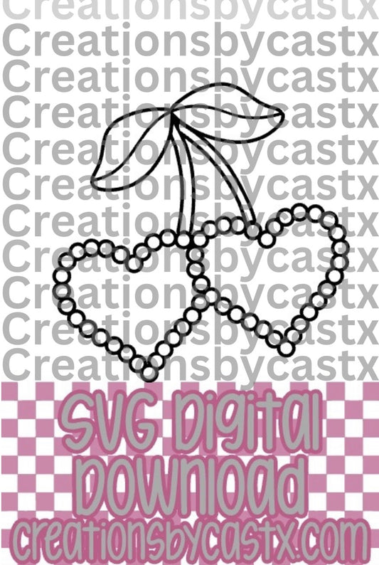 Heart Jewelry Cherries SVG