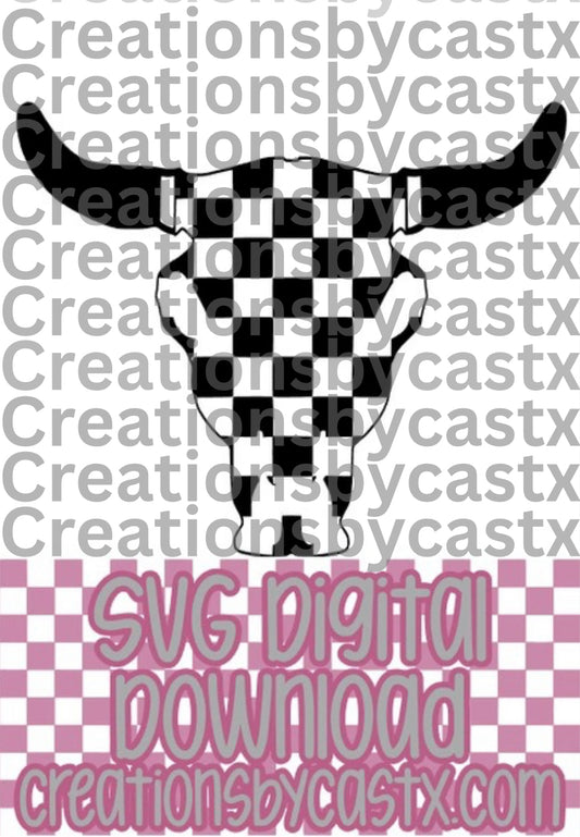 Checkered Bull SVG