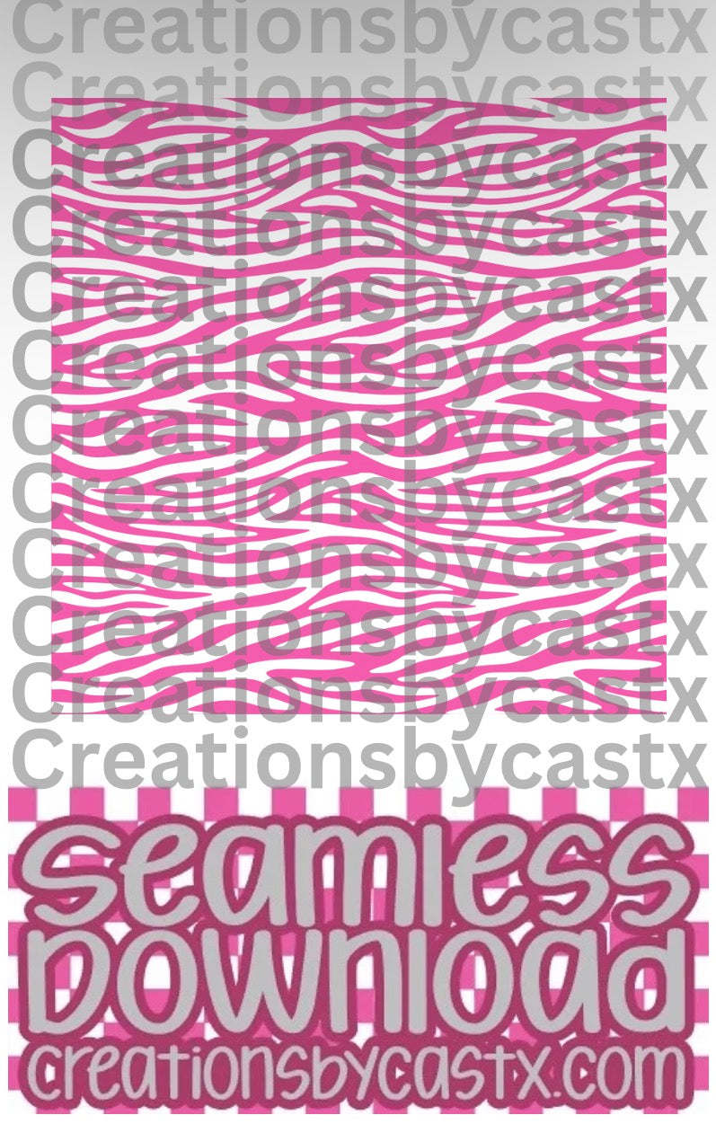 White Pink Zebra Seamless