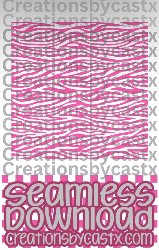 White Pink Zebra Seamless
