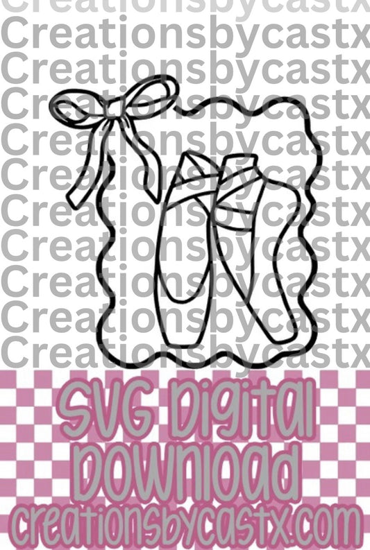 Ballet Slippers in Bow Frame SVG