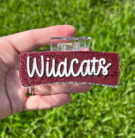 Custom Mascot Name Claw Clip