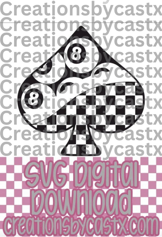 Checkered 8 Ball Spade SVG