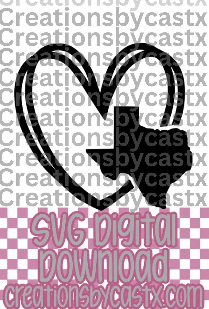 Texas w/Heart SVG