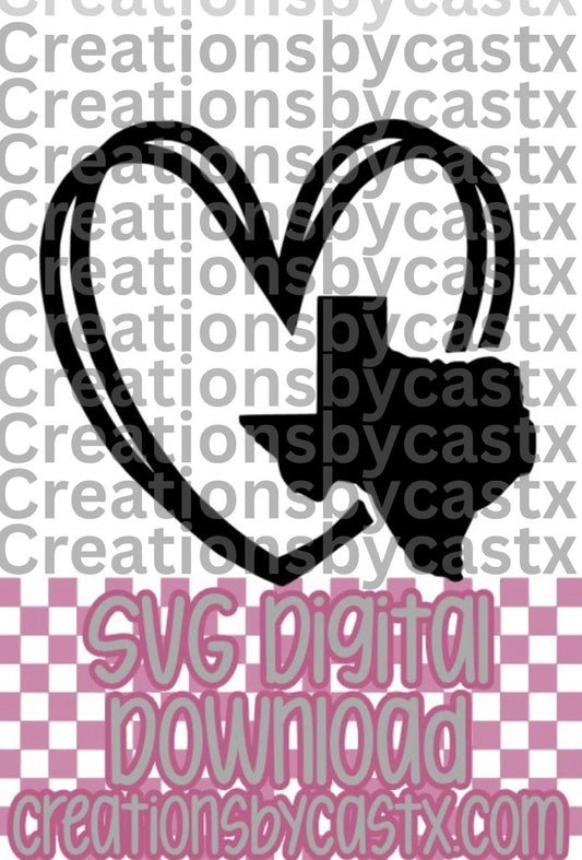 Texas w/Heart SVG