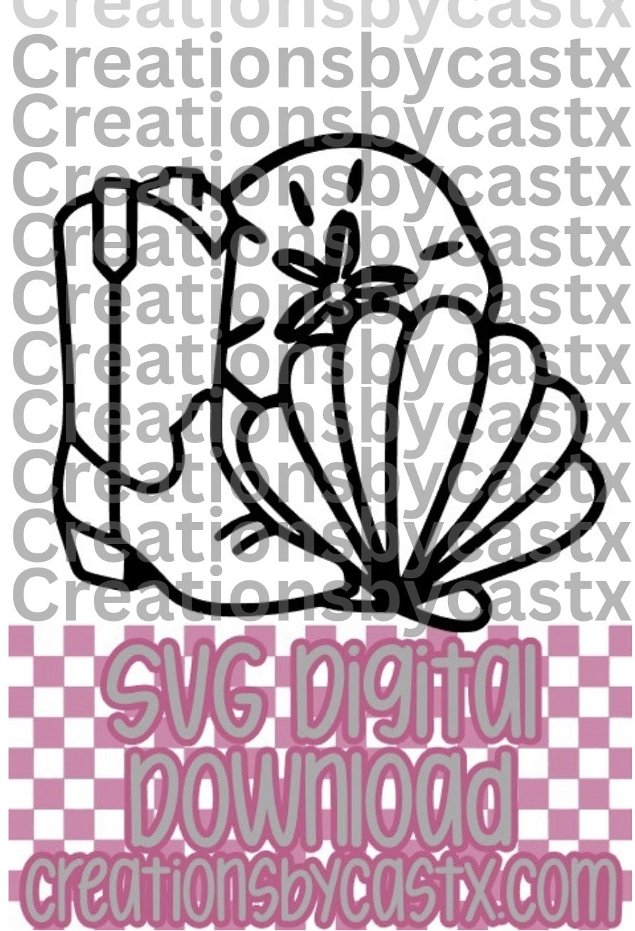 Boot Shell Sand Dollar SVG