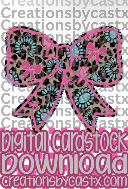 CBC Leopard Concho Bow Digital Cardstock