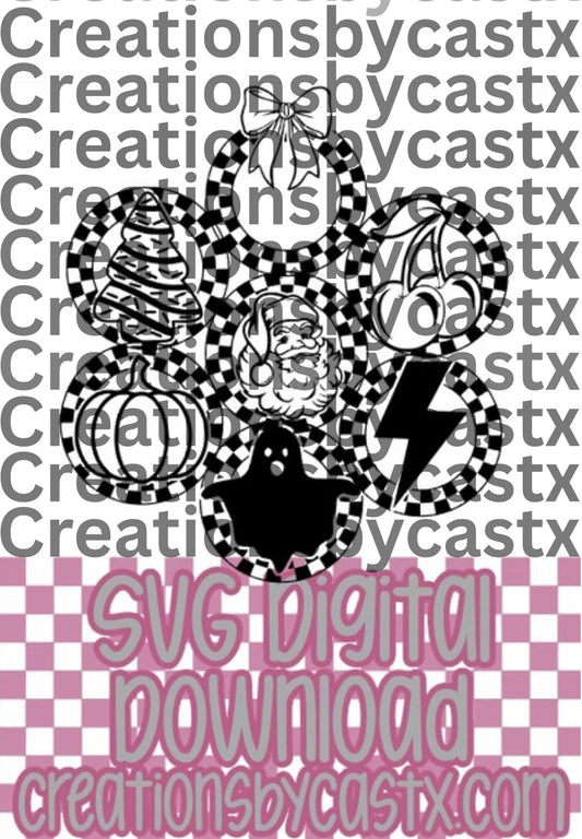 Checkered Circle Bundle SVG