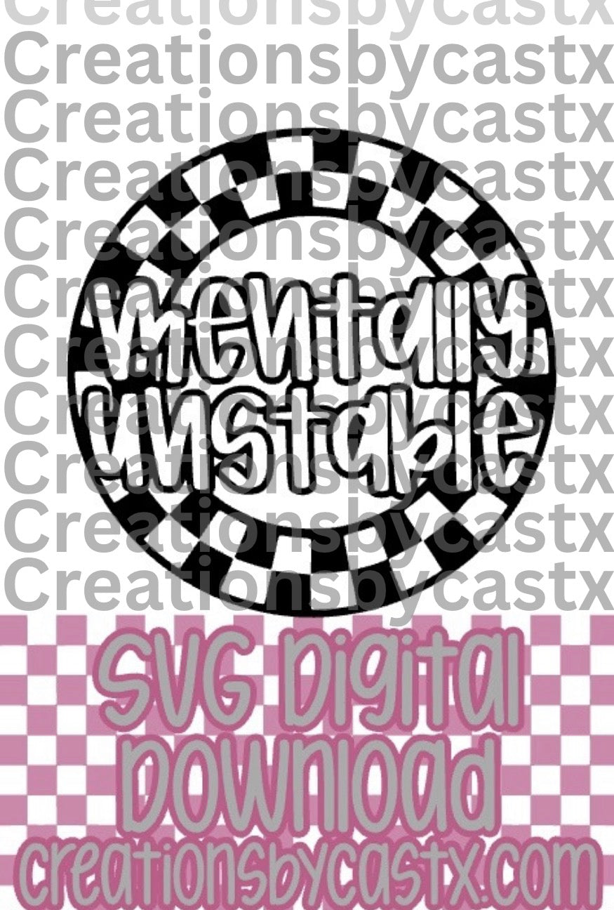 Mentally Unstable Checkered Circle SVG