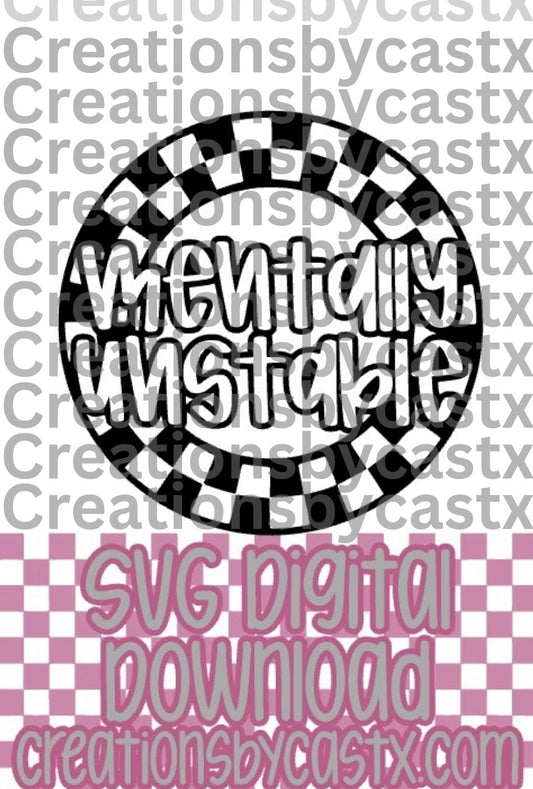 Mentally Unstable Checkered Circle SVG