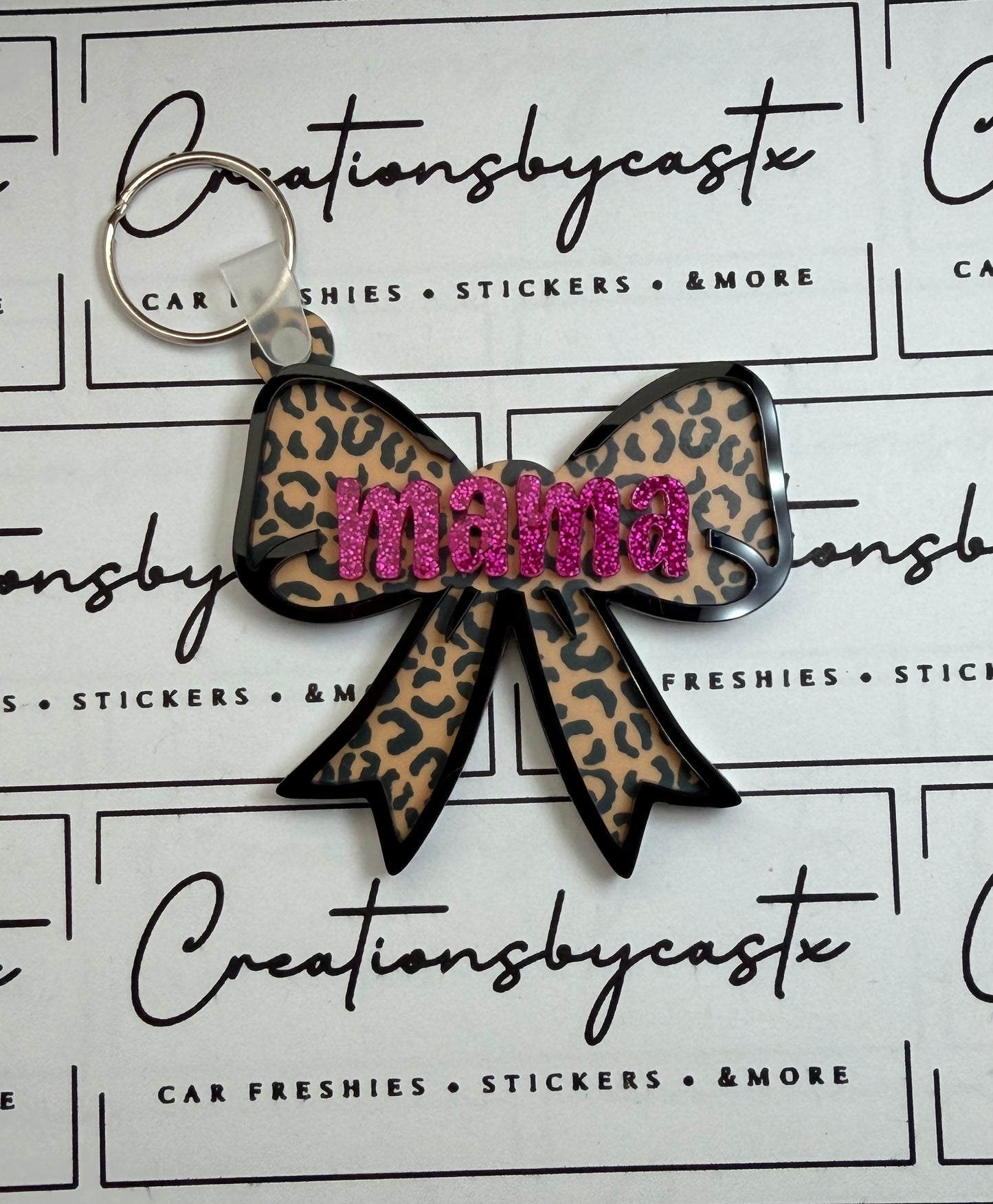 Mama/Name Bow Acrylic Keychain